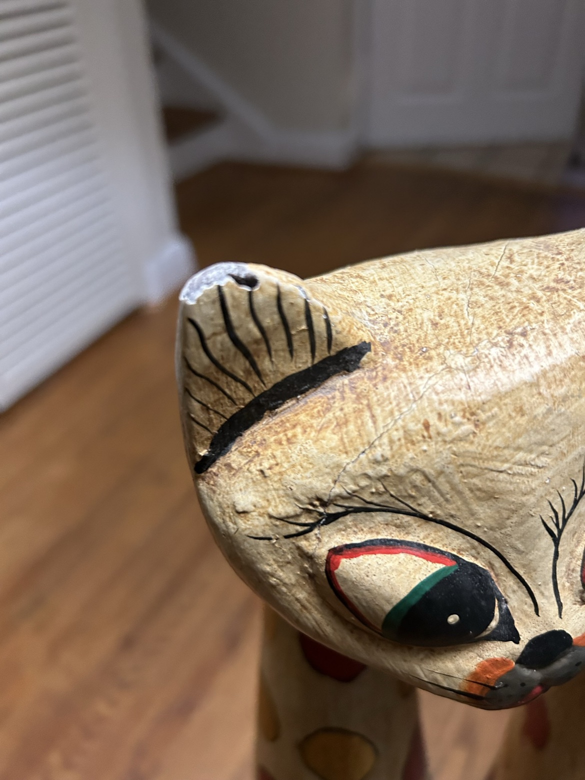 Cat Lovers Unique hand carved wooden Cat Lamp - photo 5