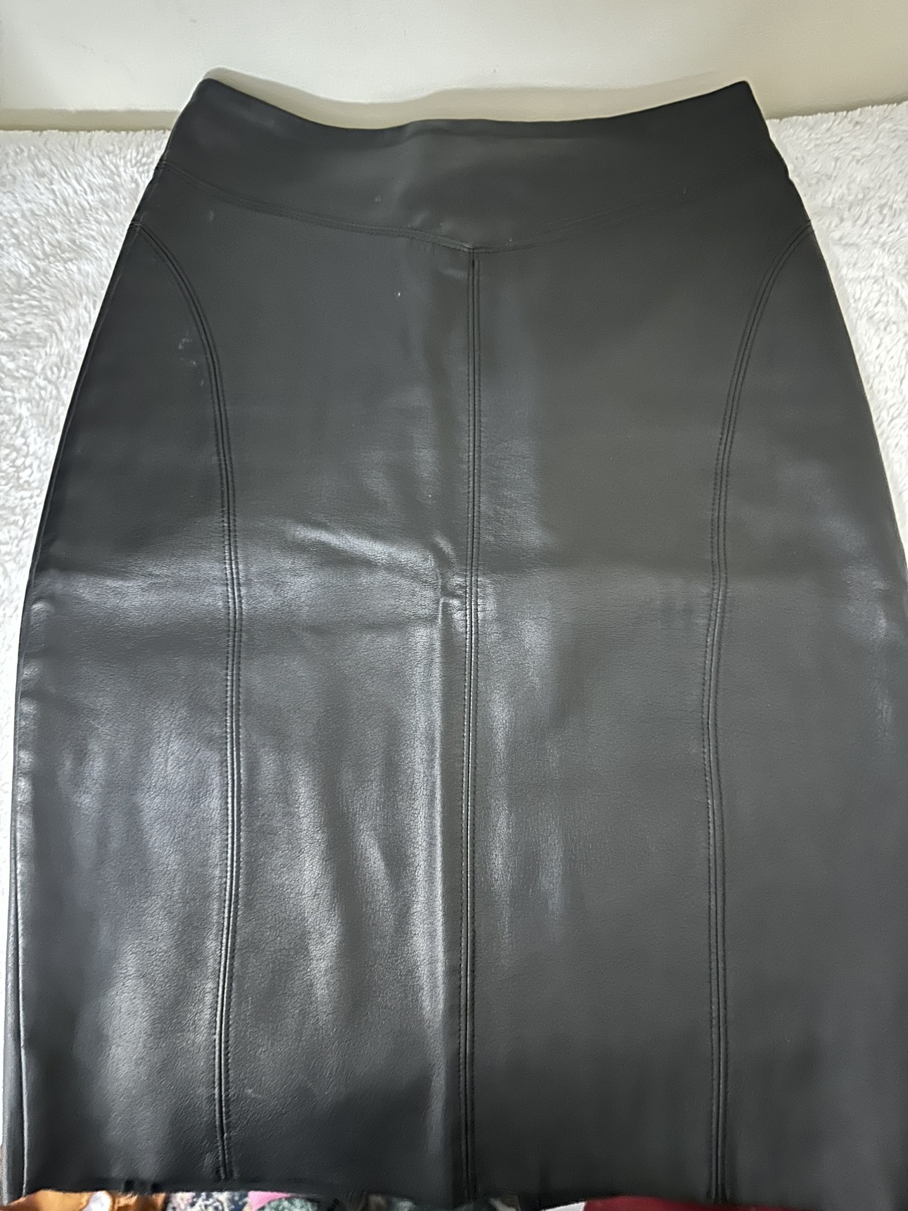 Leather pencil skirt