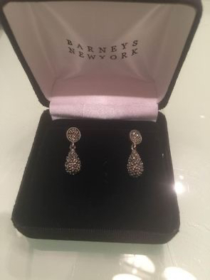 New Barney’s New York delicate drop black earrings with crystals image indicator(8)