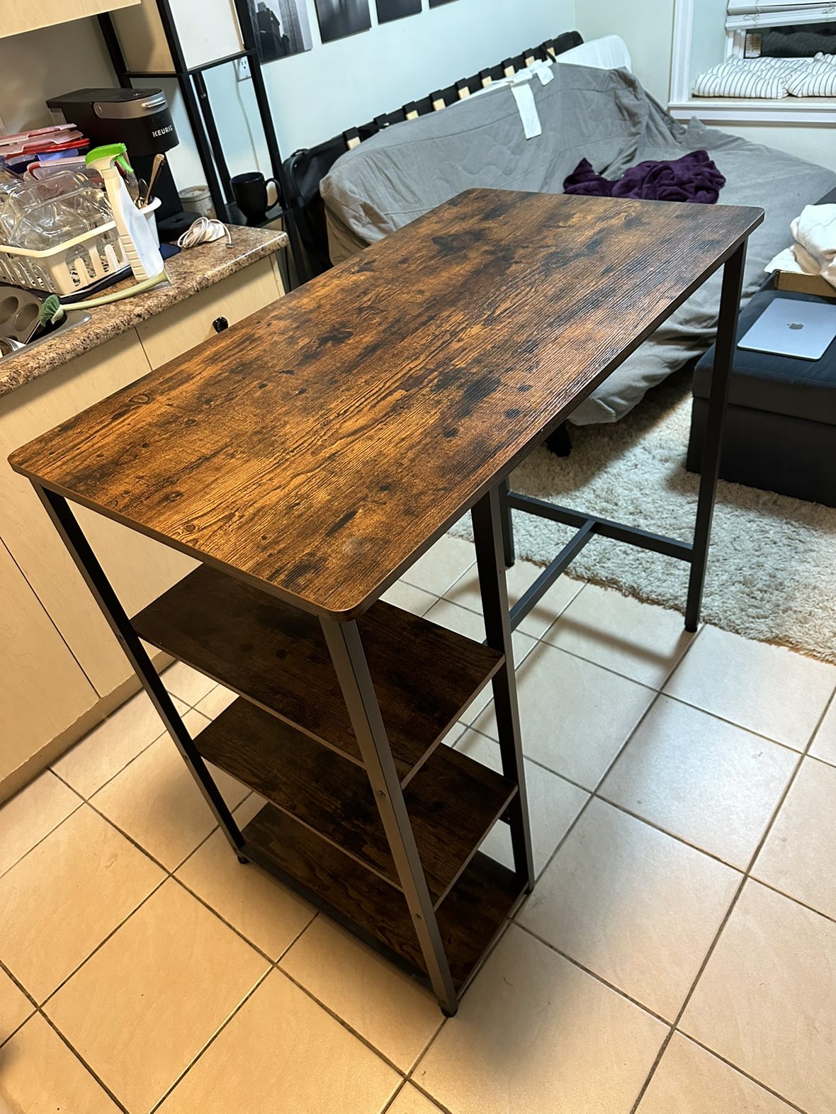 VASAGLE Bar Table with storage shelves - photo 3