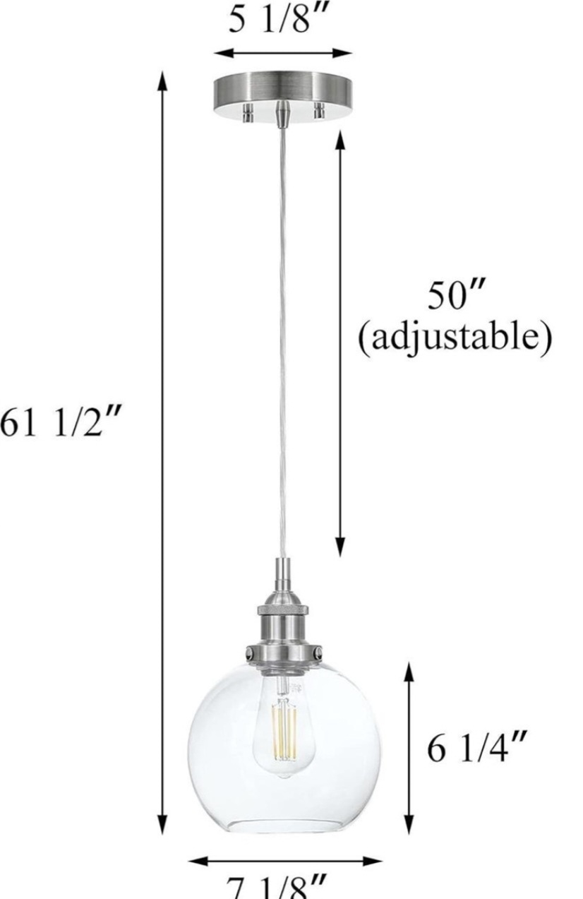 Glass globe pendant light fixture (New)  image indicator(2)