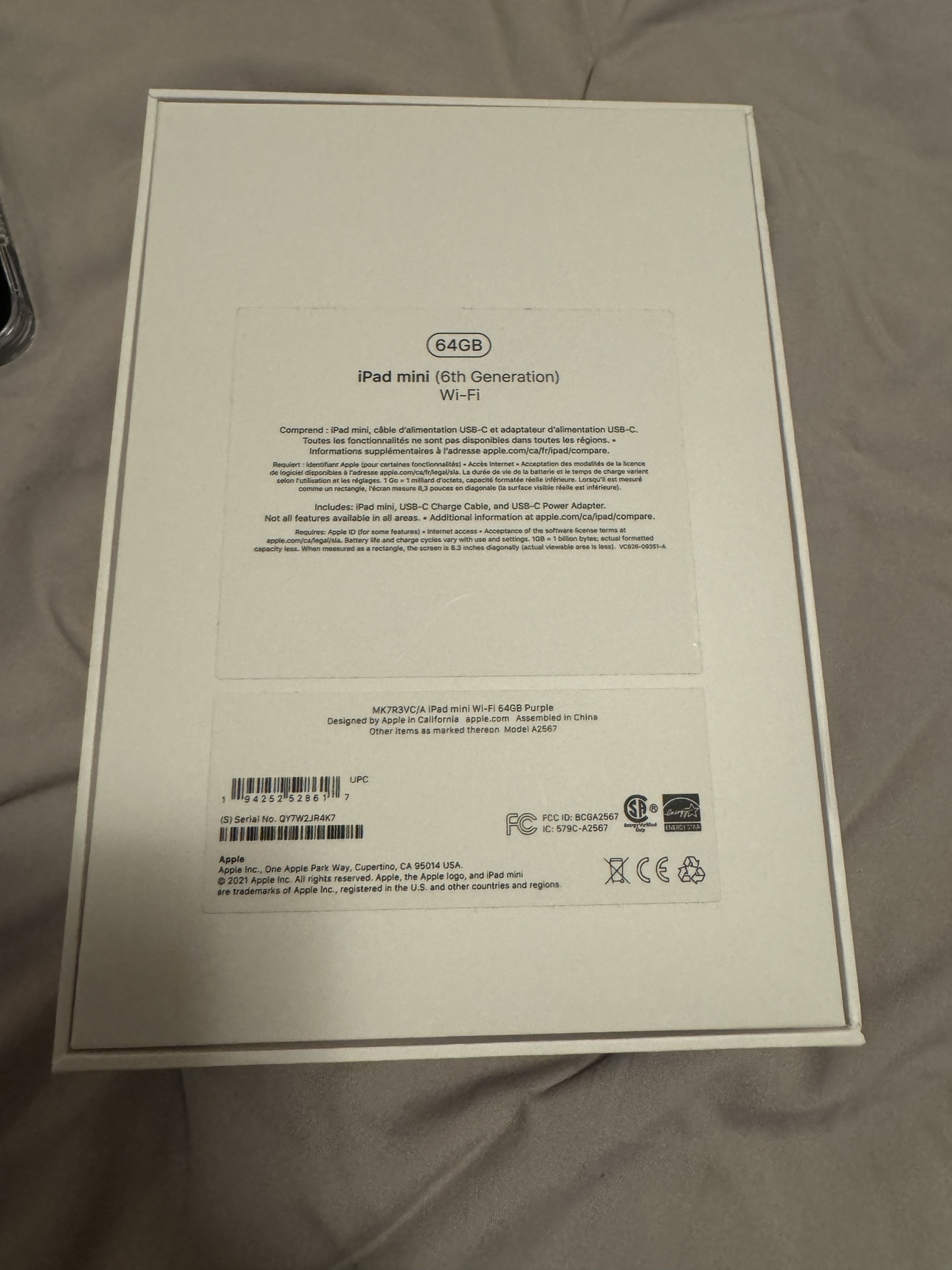 Apple iPad Mini 6th GEN 64 GB PURPLE w/charger & case + receipt - photo 3