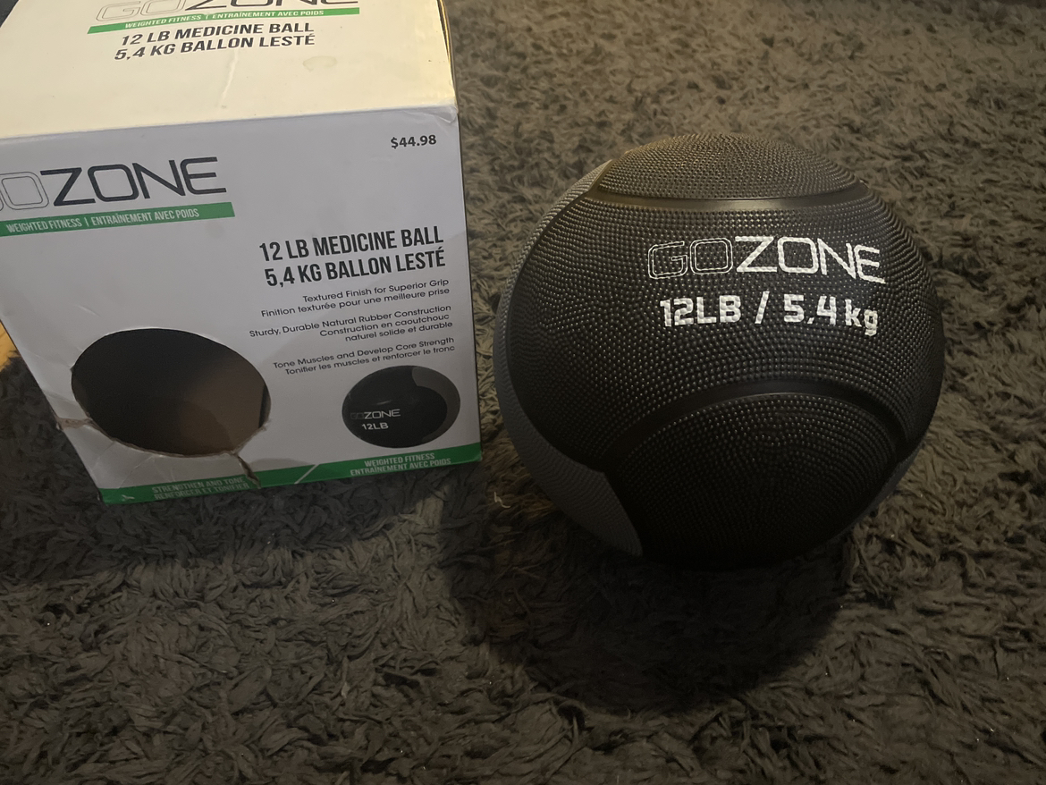 12lb Medicine Ball(black and grey) 5pound dumbbell pink thumbnail