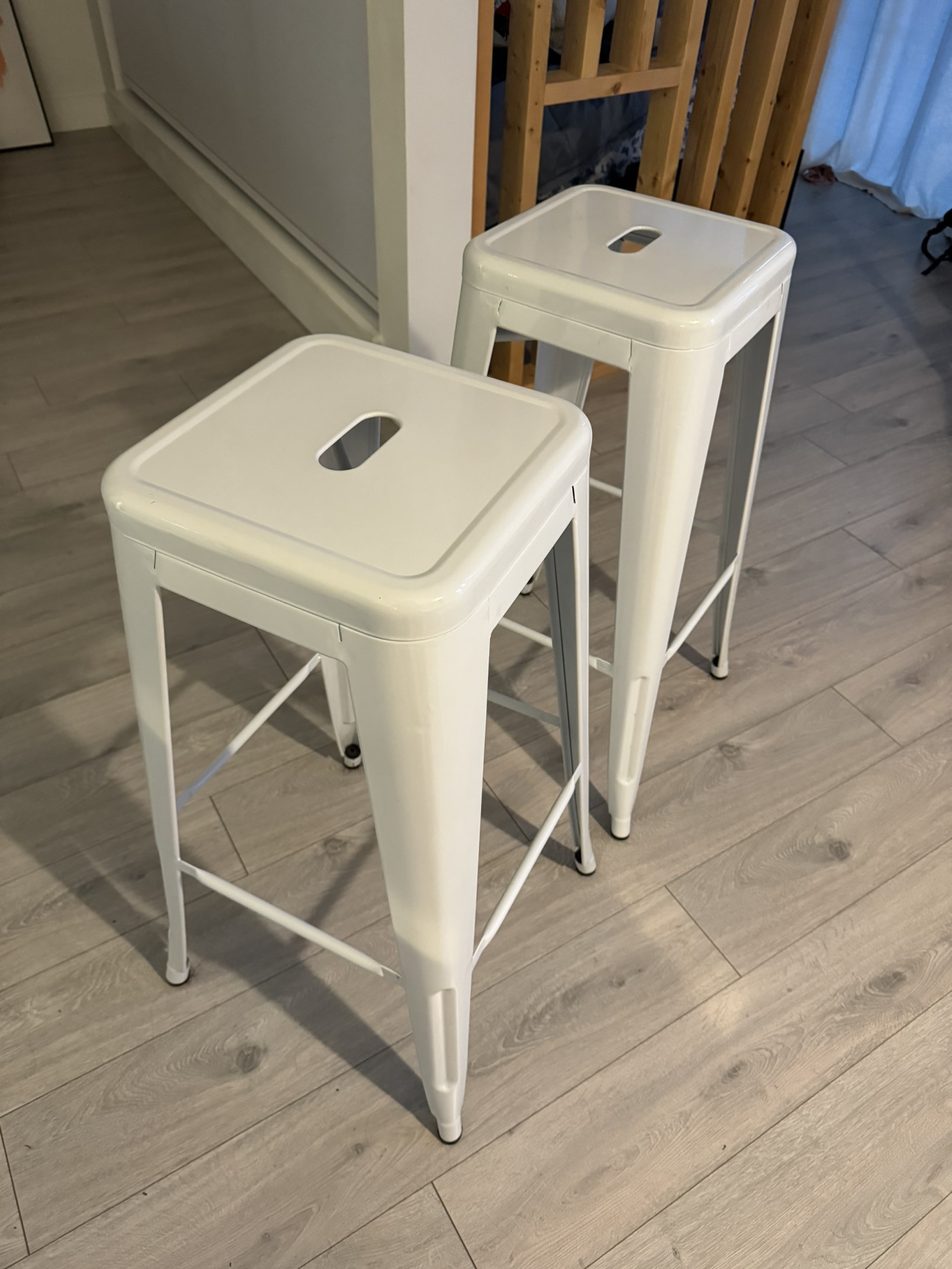 White Metal Counter Stools