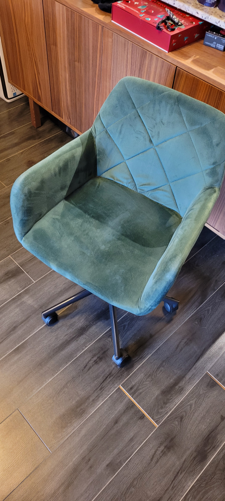 Small green velvet office chair - photo 3
