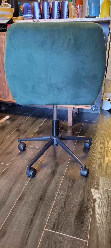 Small green velvet office chair - photo 4