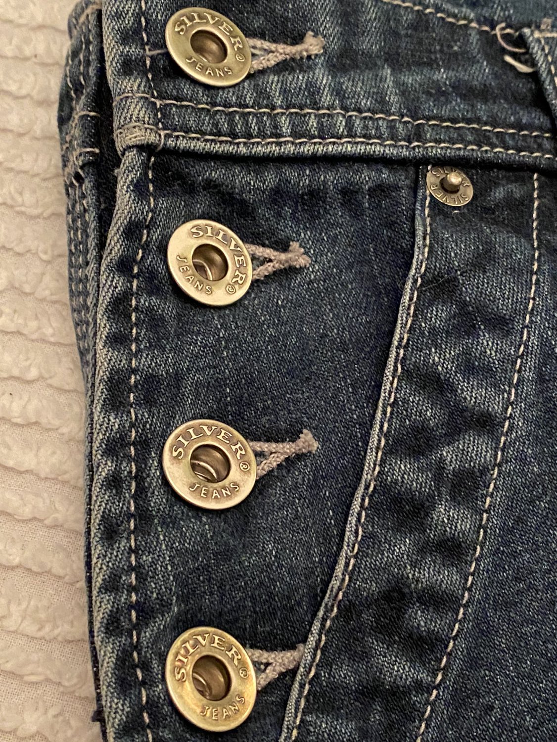 Flared Silver Brand Overalls Ladies Sz. 4 image indicator(7)