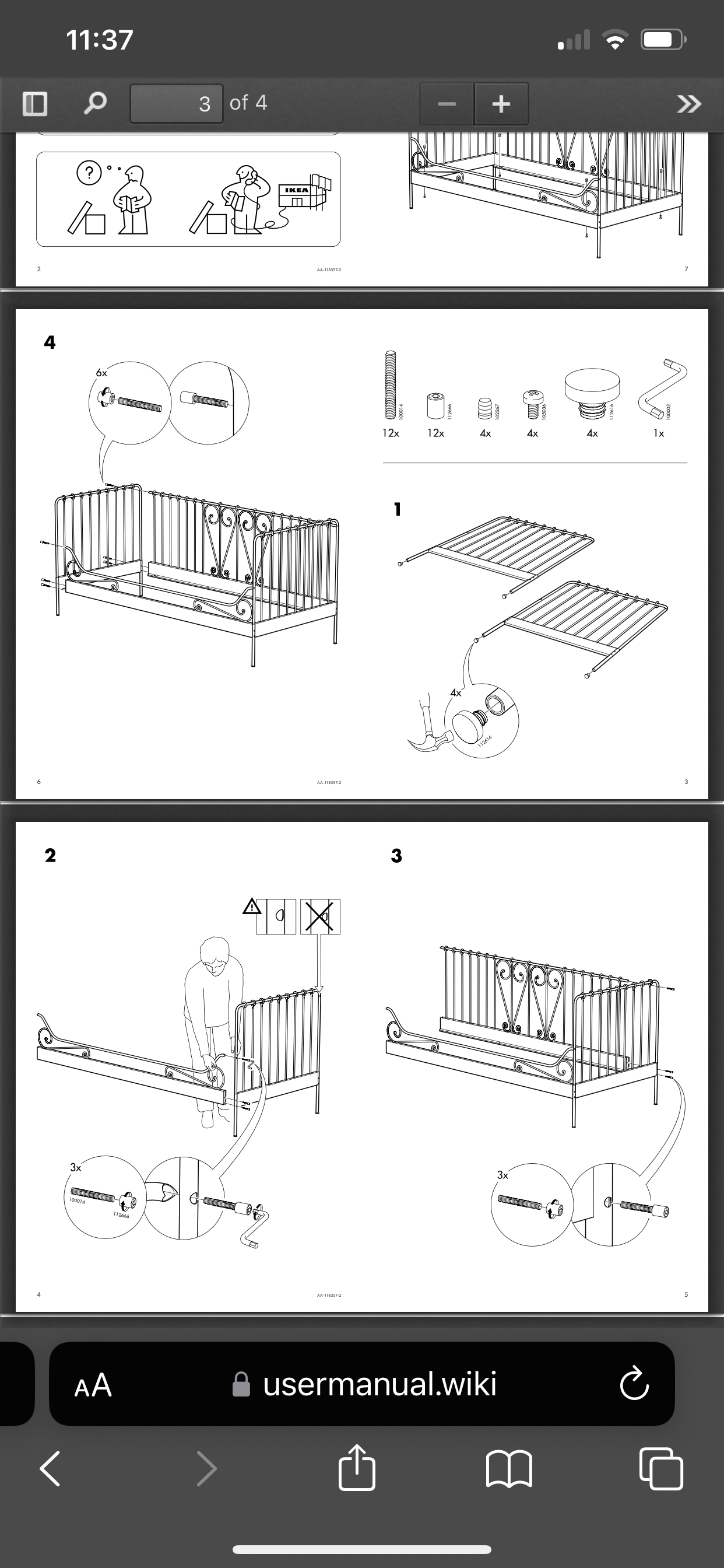 IKEA metal frame daybed with mattress - photo 5