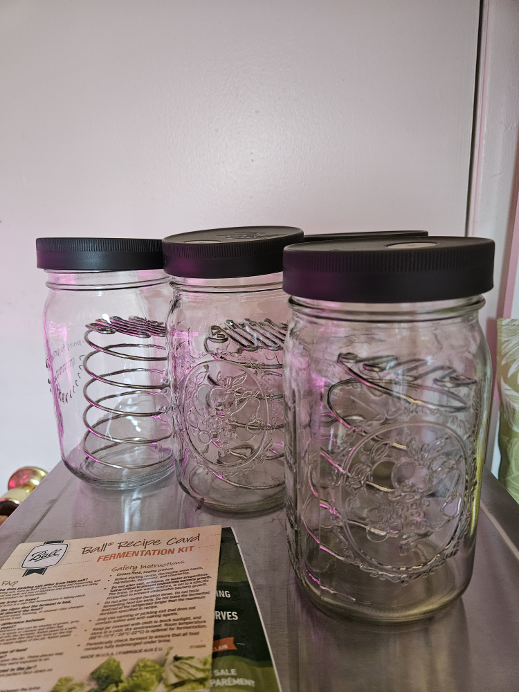 Fermentation/pickling jars + free wooden tamper