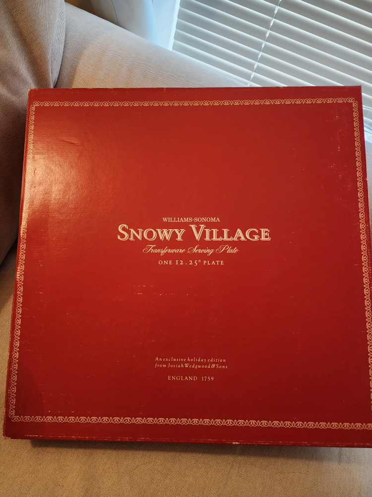 Holiday Time! Snowy Village Williams-Sonoma Serving Plate In Box image indicator(4)