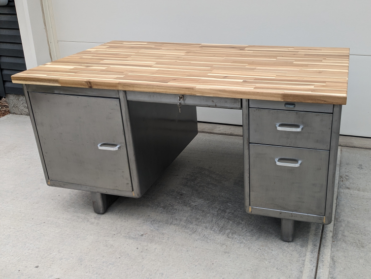 Refinished Steel Tanker Desk