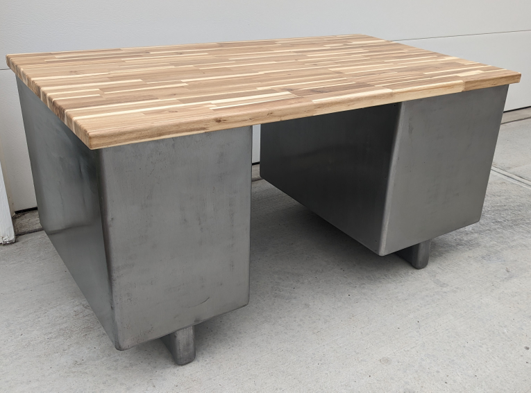 Refinished Steel Tanker Desk - photo 4