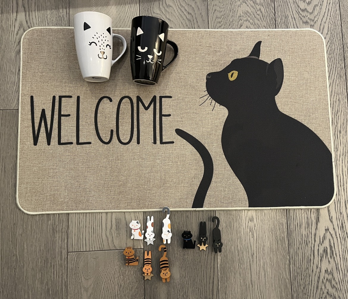 Cute cat mugs kitty magnets doormat thumbnail