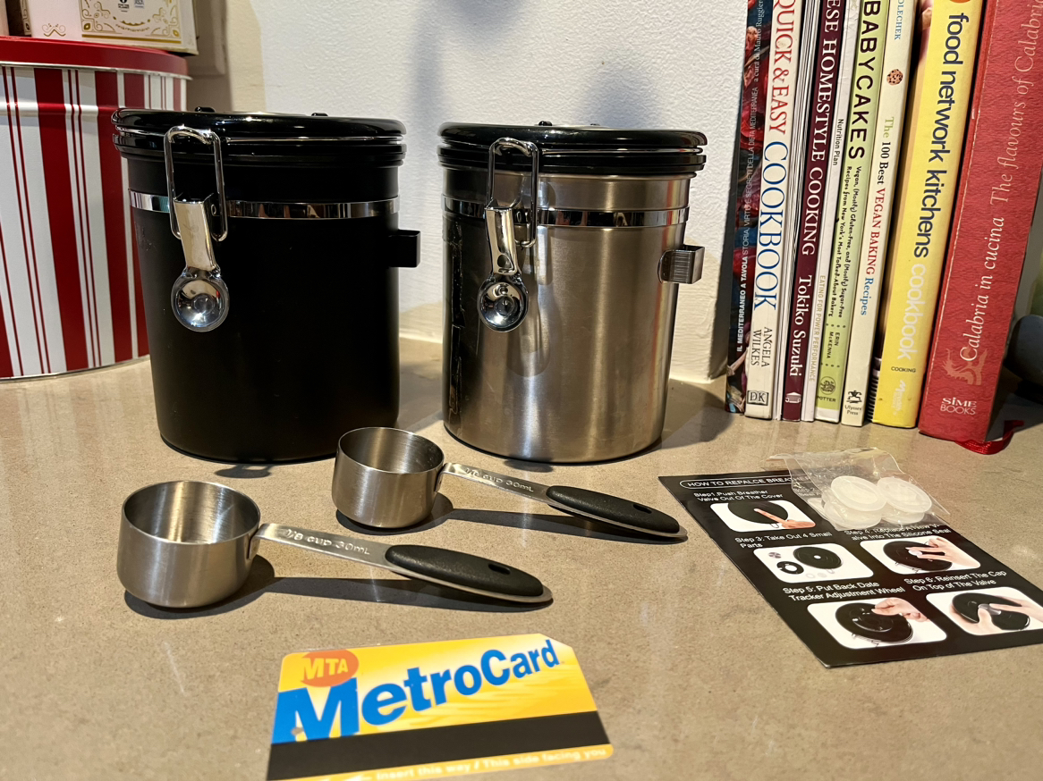 NEW Airtight Stainless Steel Canisters w Date Tracker&Scoop