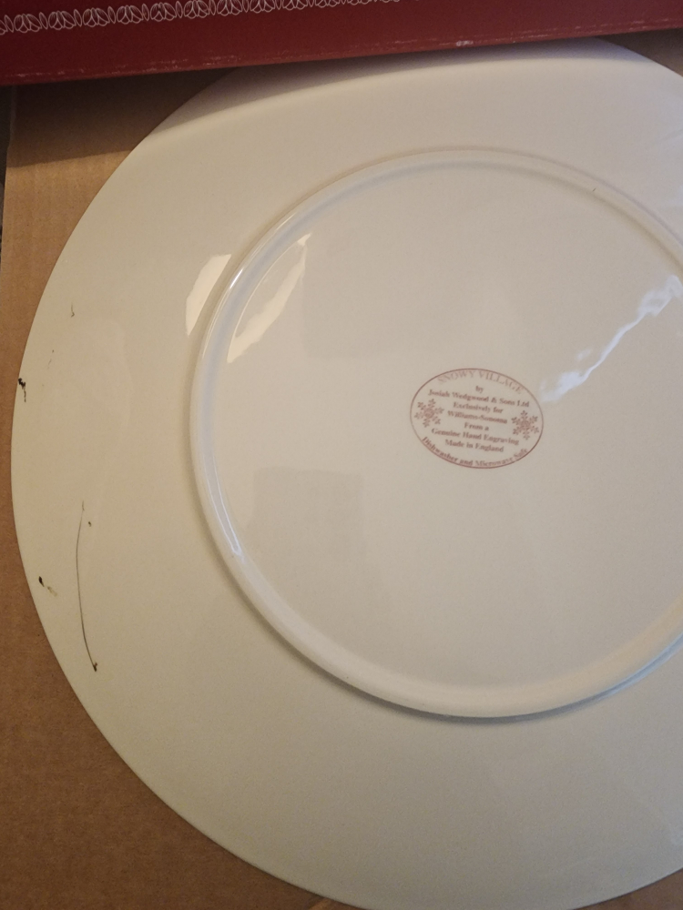 Holiday Time! Snowy Village Williams-Sonoma Serving Plate In Box image indicator(2)