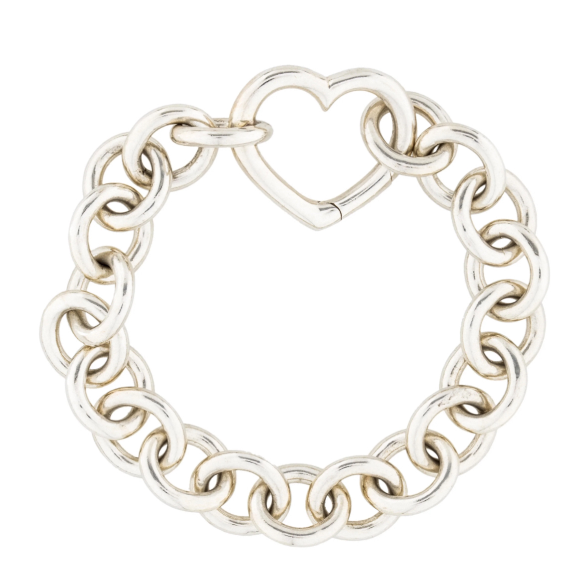 Tiffany & co open heart clasped silver bracelet