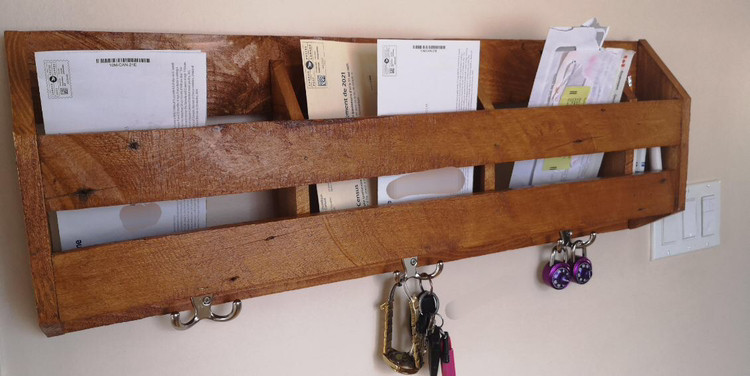 Handmade solid wood wall organizer