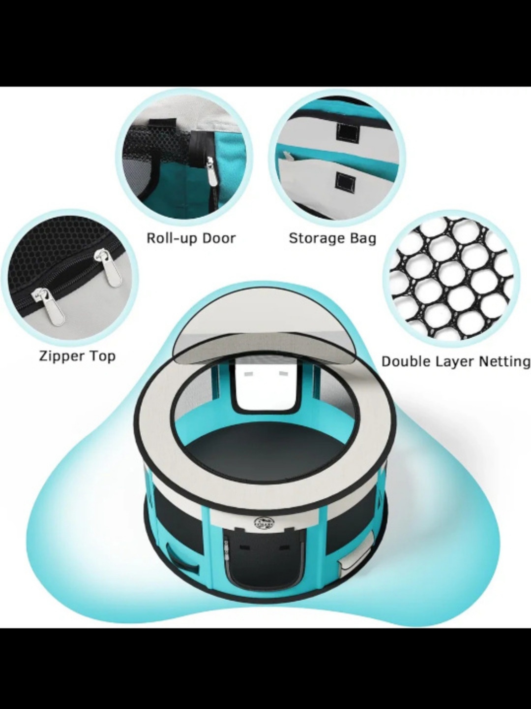 Pet Playpen in Cyan, 44"/110cm image indicator(2)