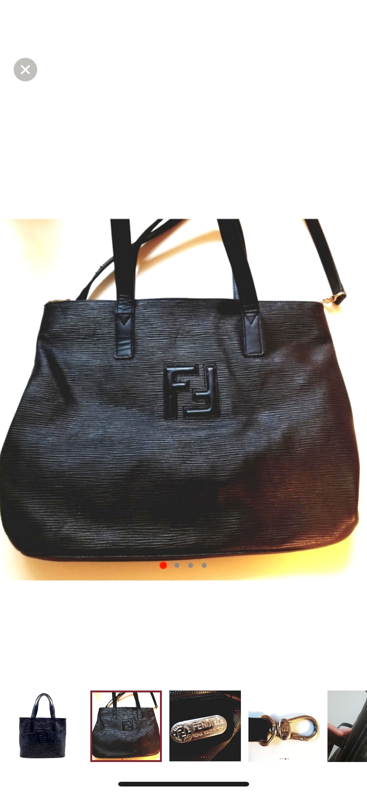 Authentic Fendi Vintage Black Leather Shoulder Bag - photo 2