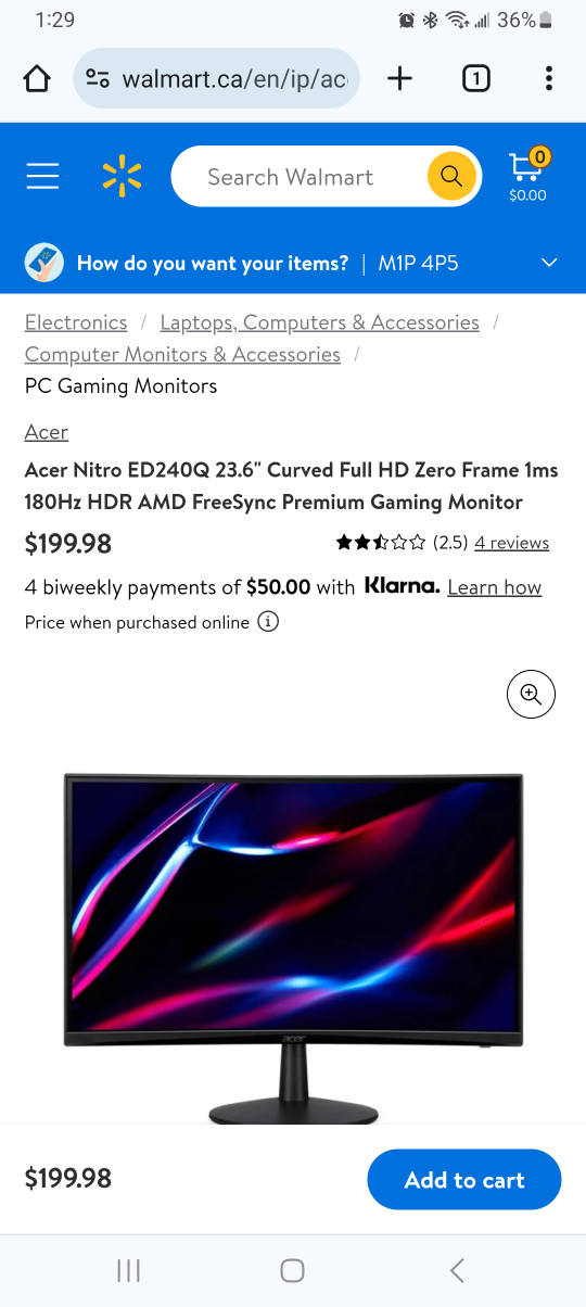 Acer curved monitor