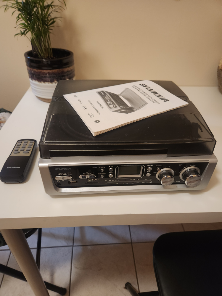 Record player with radio and USB and SD encoding