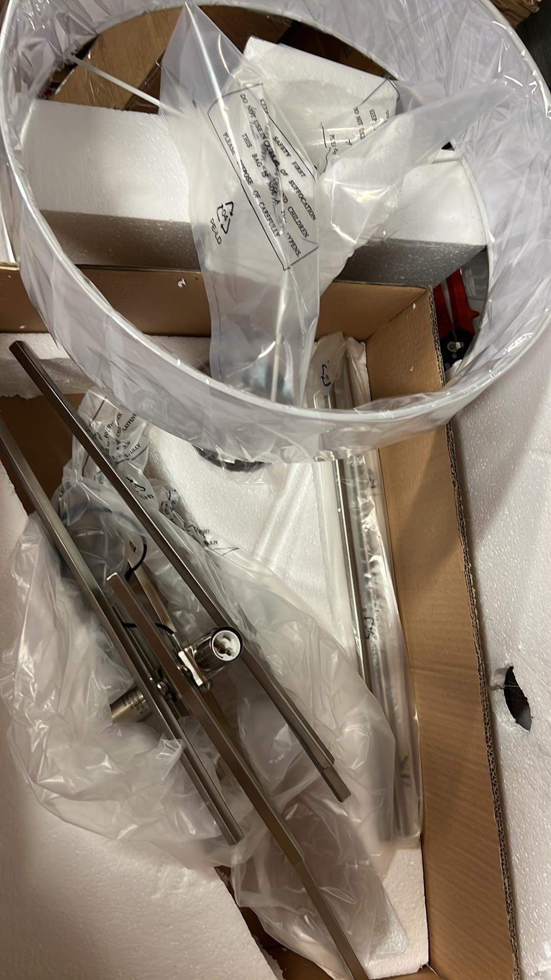 3 light chandelier with white drum shade lamp #84 image indicator(3)