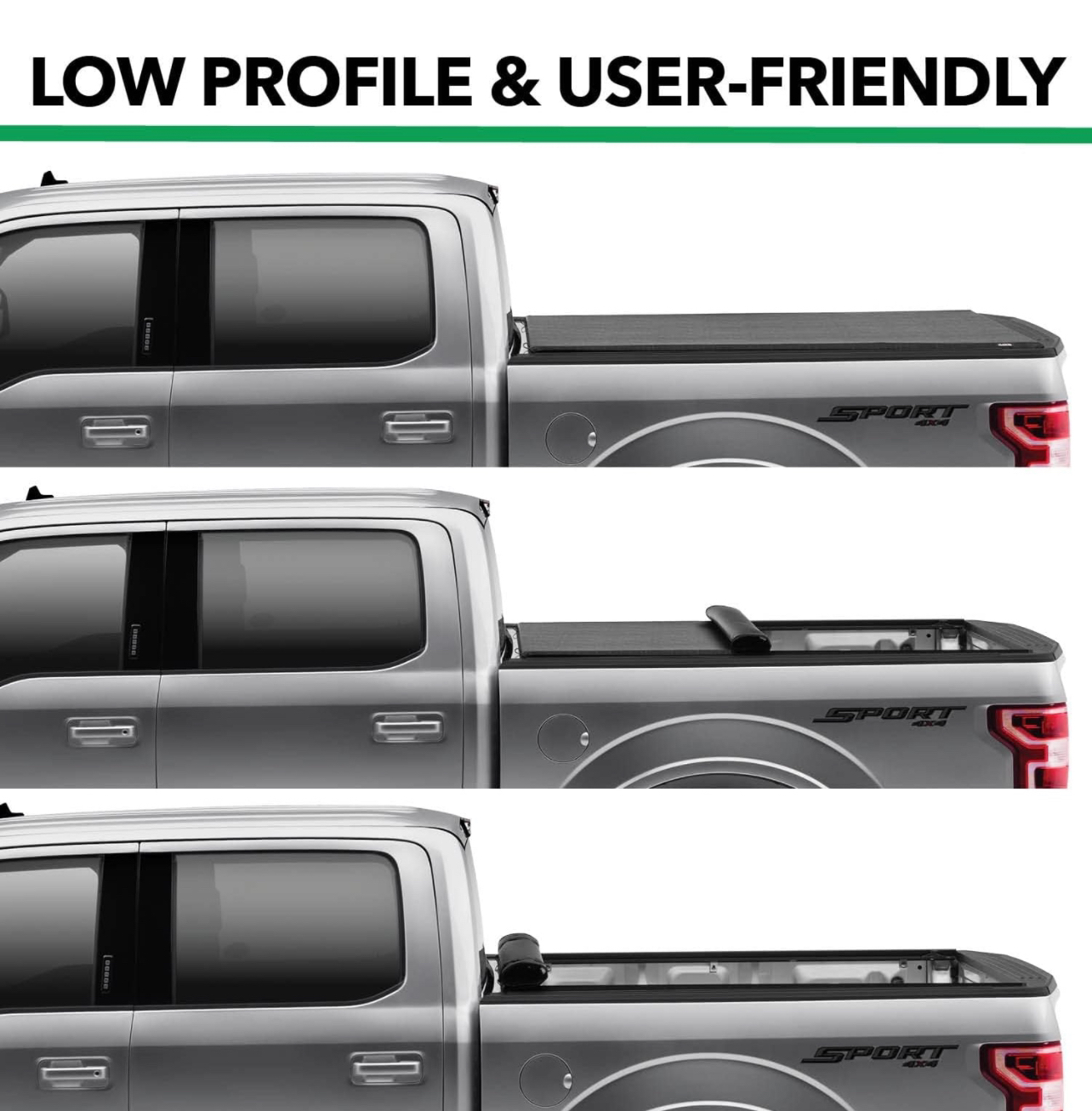 Soft Roll Up Truck Bed Tono Cover, 04-14 Ford F-150, 6.6FT Bed image indicator(10)