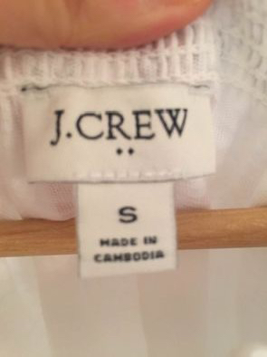 BNWOT J Crew white embroidered smocked  T-shirt top image indicator(3)