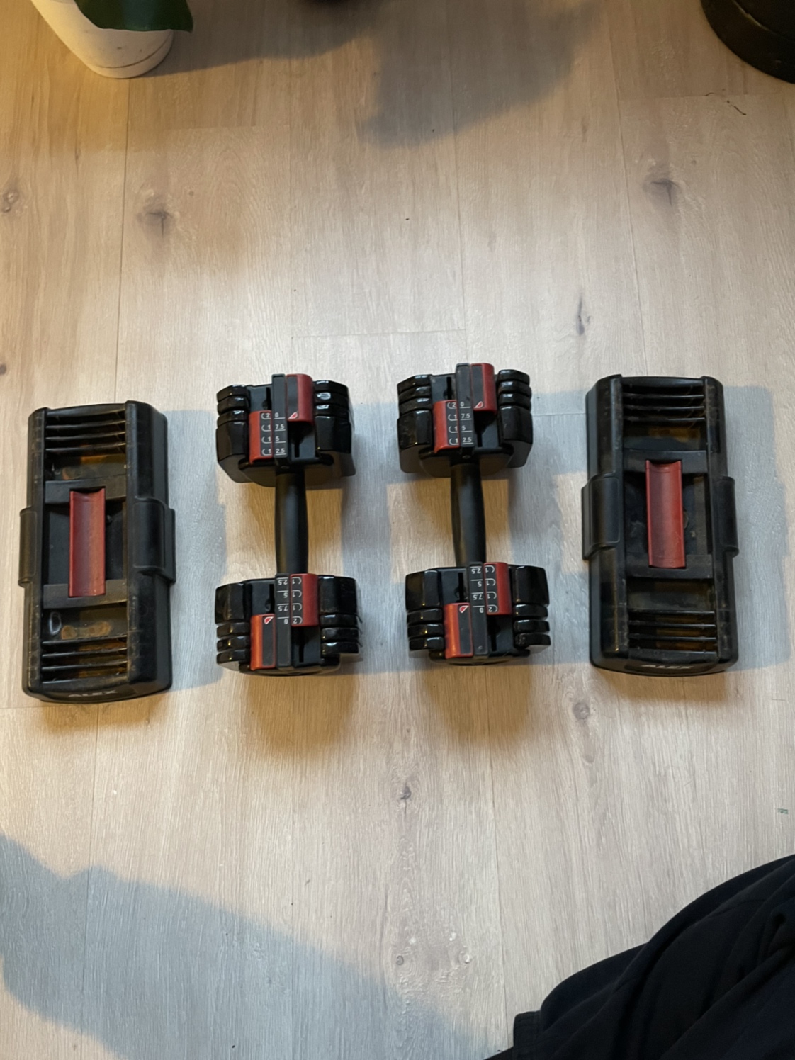 Adjustable dumbell weights
