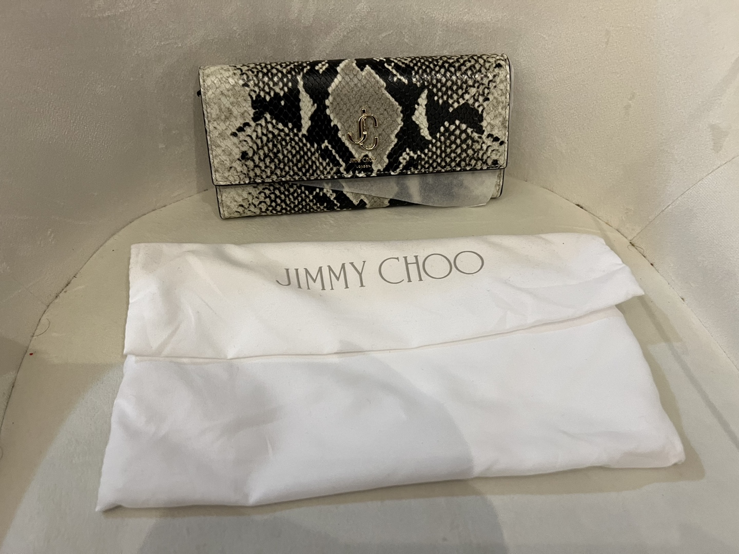 New / Authentic Jimmy Choo Snakeskin Leather wallet thumbnail