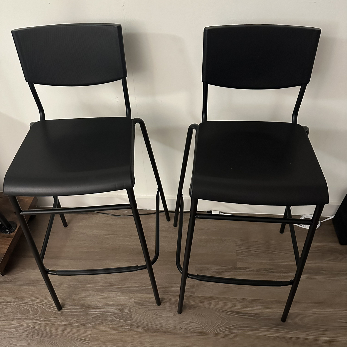 two ikea black stools - photo 2