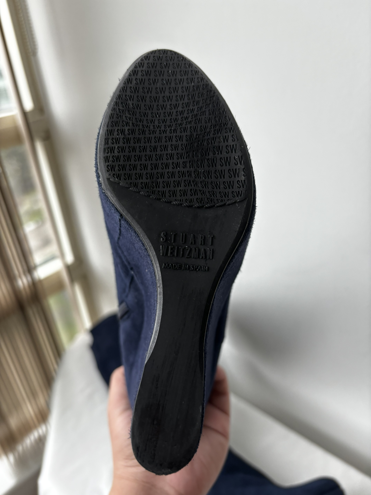 Authentic Blue Stuart Weitzman Knee High Suede Boots image indicator(3)