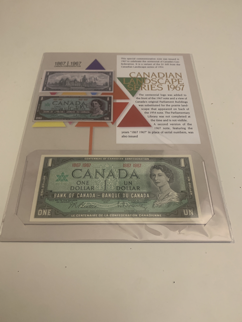 1867-1967 “No Serial Number” Canadian $1 Bill