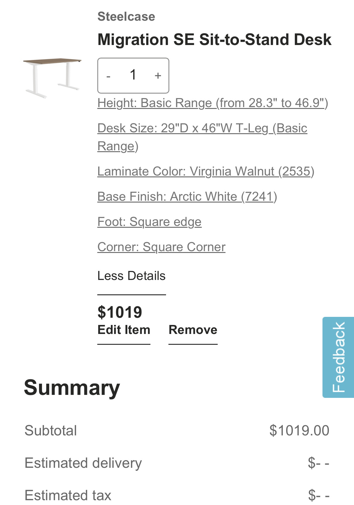 Steelcase sit/stand desk $650(originally $1019) almost new - photo 2