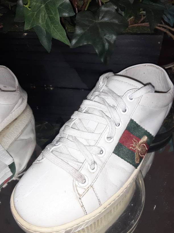 Gucci White Ace Sneakers with Bee in White Leather size 36 - photo 2