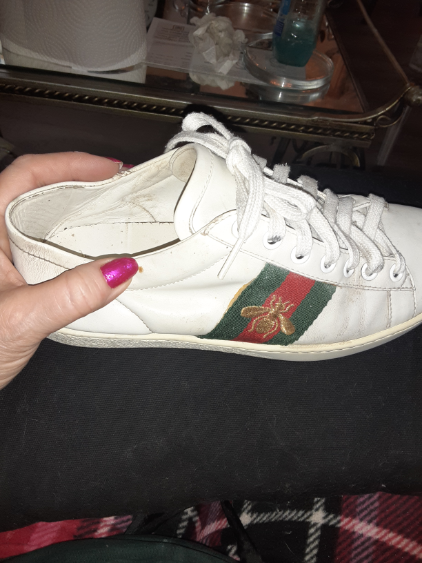 Gucci White Ace Sneakers with Bee in White Leather size 36 - photo 3