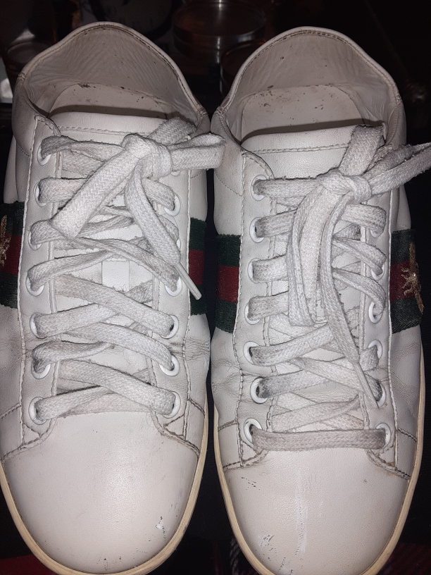 Gucci White Ace Sneakers with Bee in White Leather size 36 - photo 4