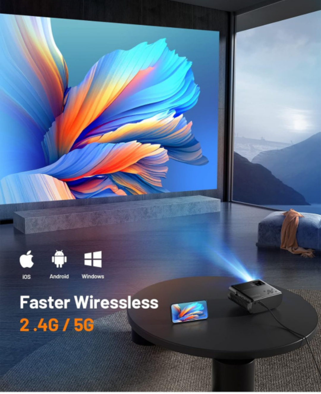 WiFi Portable Projector  | TV Stick/HDMI/USB/iOS/Android - photo 4