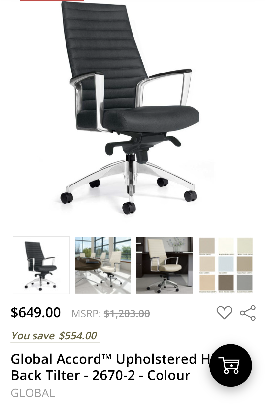 Global Accord™ Upholstered High Back Tilter - photo 5