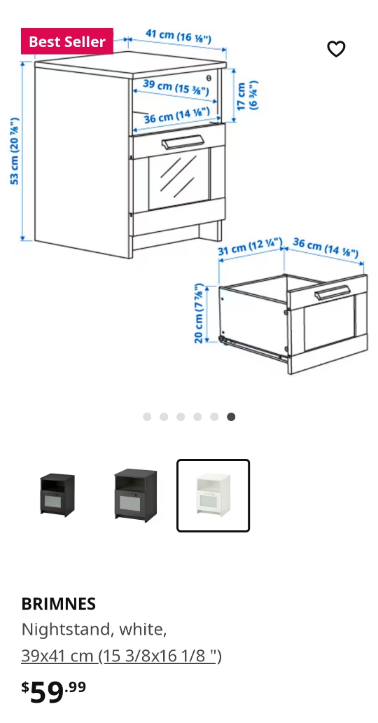 Ikea Brimnes Nightstand - photo 3