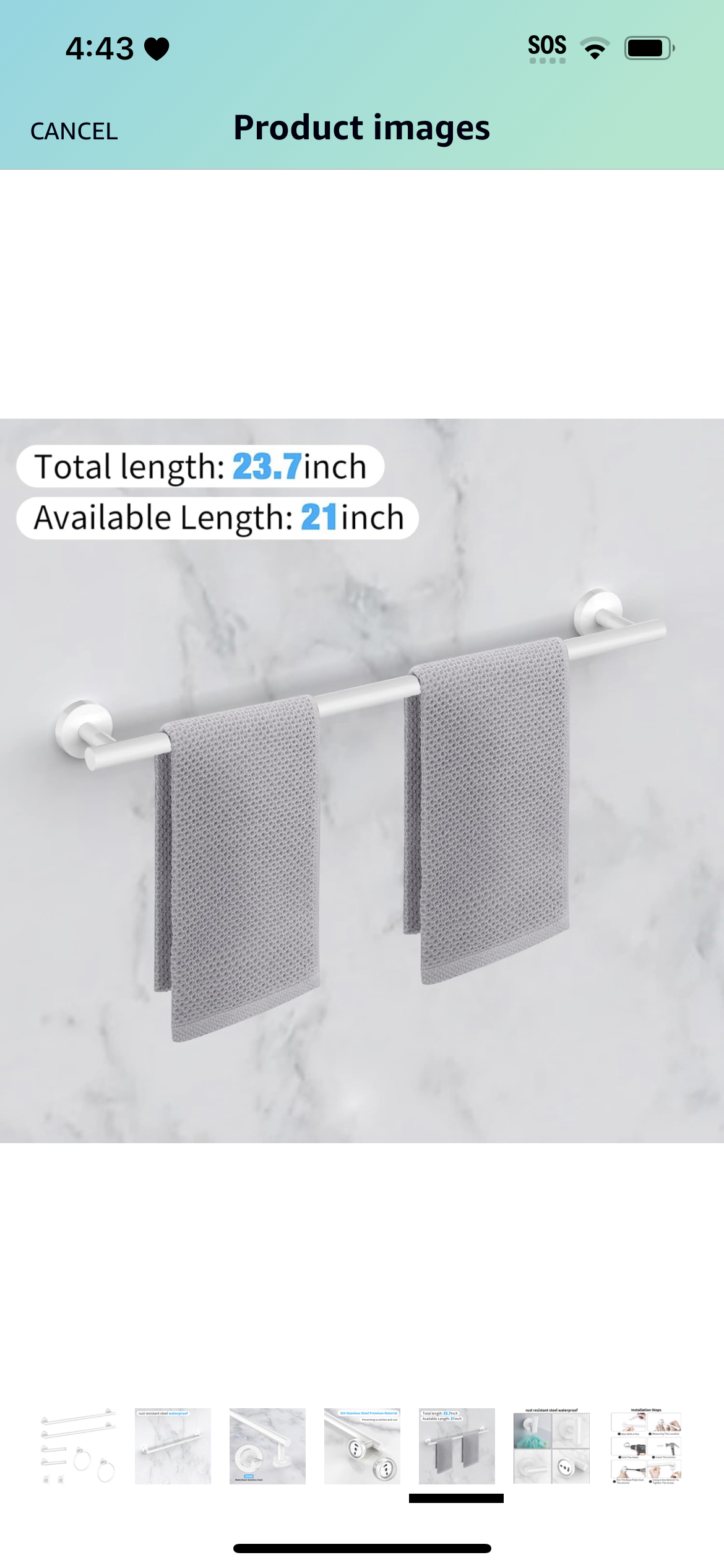 Cilee 8 piece white bathroom hardware set #155 image indicator(4)