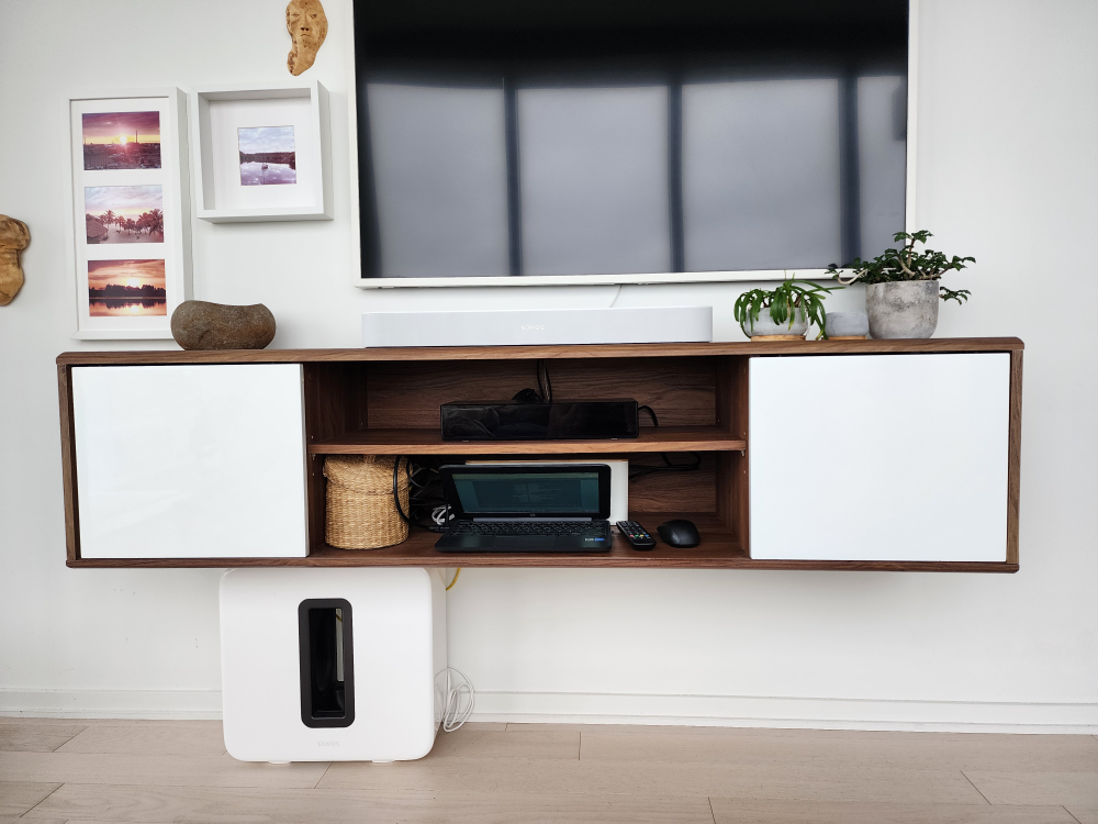60" Wall Mount TV Stand In Walnut White - photo 3