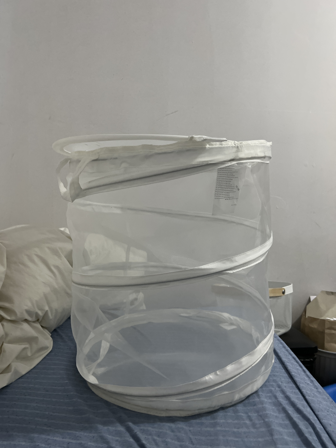 IKEA White Collapsible Laundry Basket - photo 2