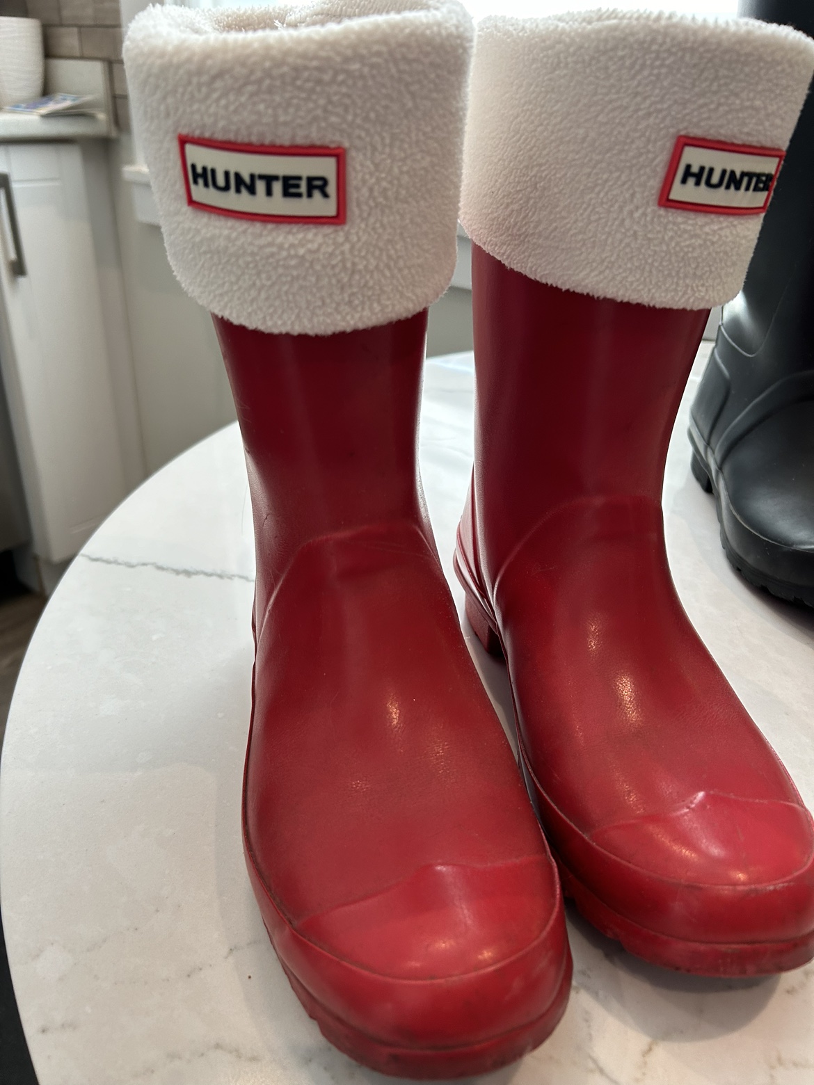 Hunter boots with socks