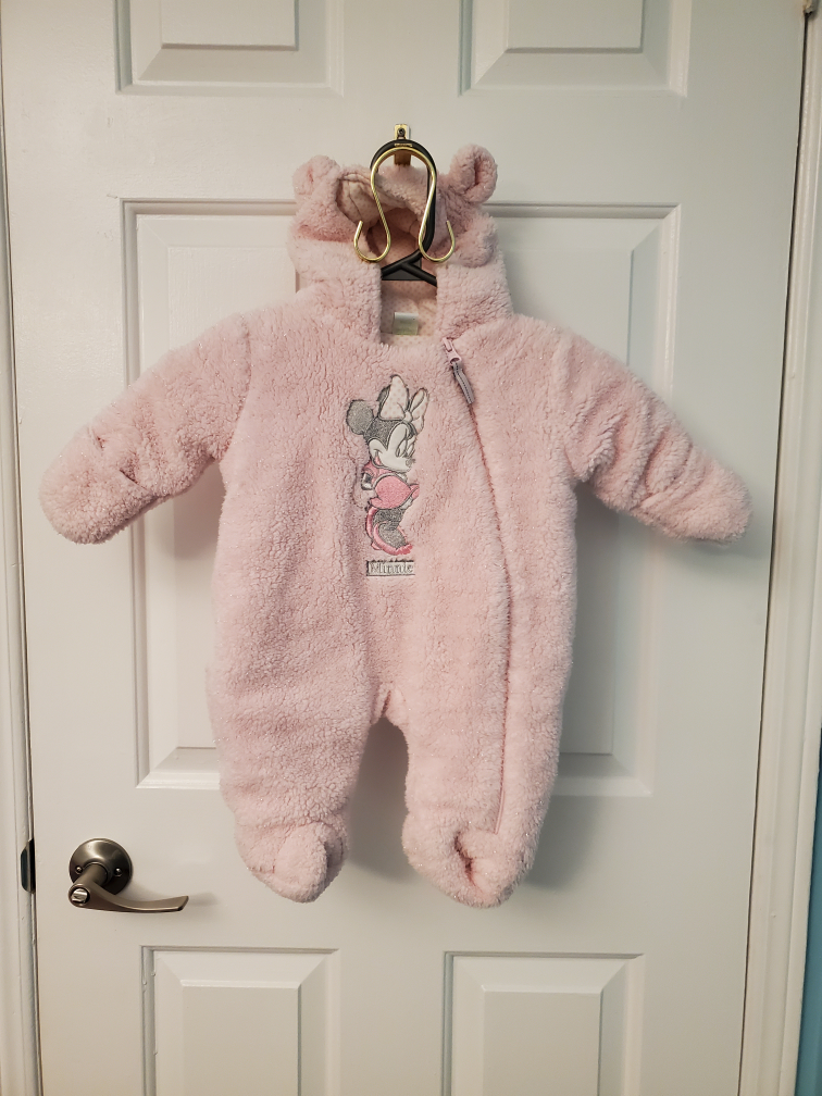 warm disney pink baby outdoor suit,  size 3-6months thumbnail