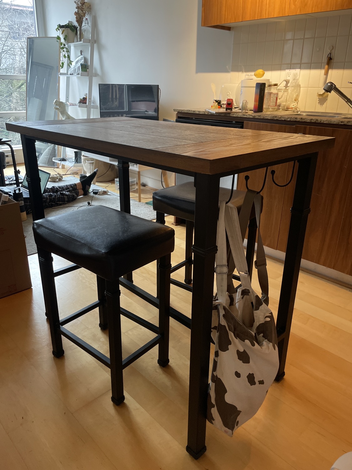 Rustic tall dining table
