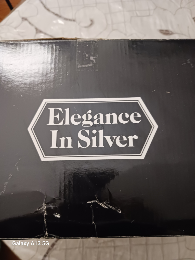 Elegance In Silver 3 piece coffee set w/round tray image indicator(2)