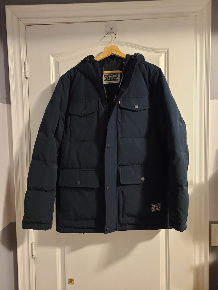 Levis Artic Cloth Navy Hooded Parka Mens Size Medium image indicator(2)
