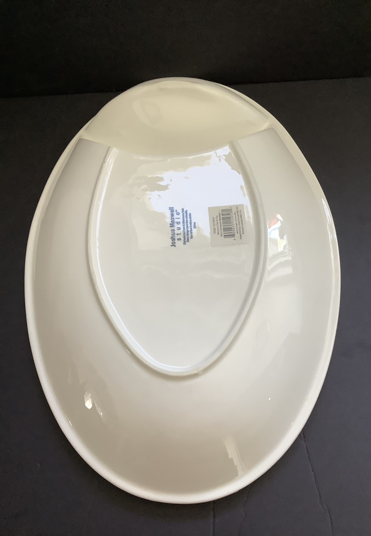 NEW, Messini White Porcelain 16” Chip and Dip Platter image indicator(4)