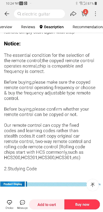 Garage Gate Remote Controller, Learning Programmable 433mHz RF image indicator(5)